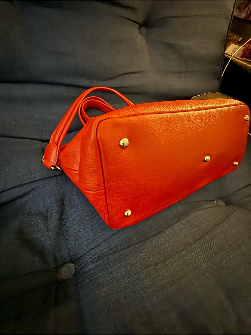 Longchamp Le Foulonne Red Leather Tote with Dual Handles and Shoulder Strap - Picture 6 of 16